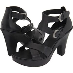 Kork-Ease Teresa Leather Platform Wedged Heeled Sandals